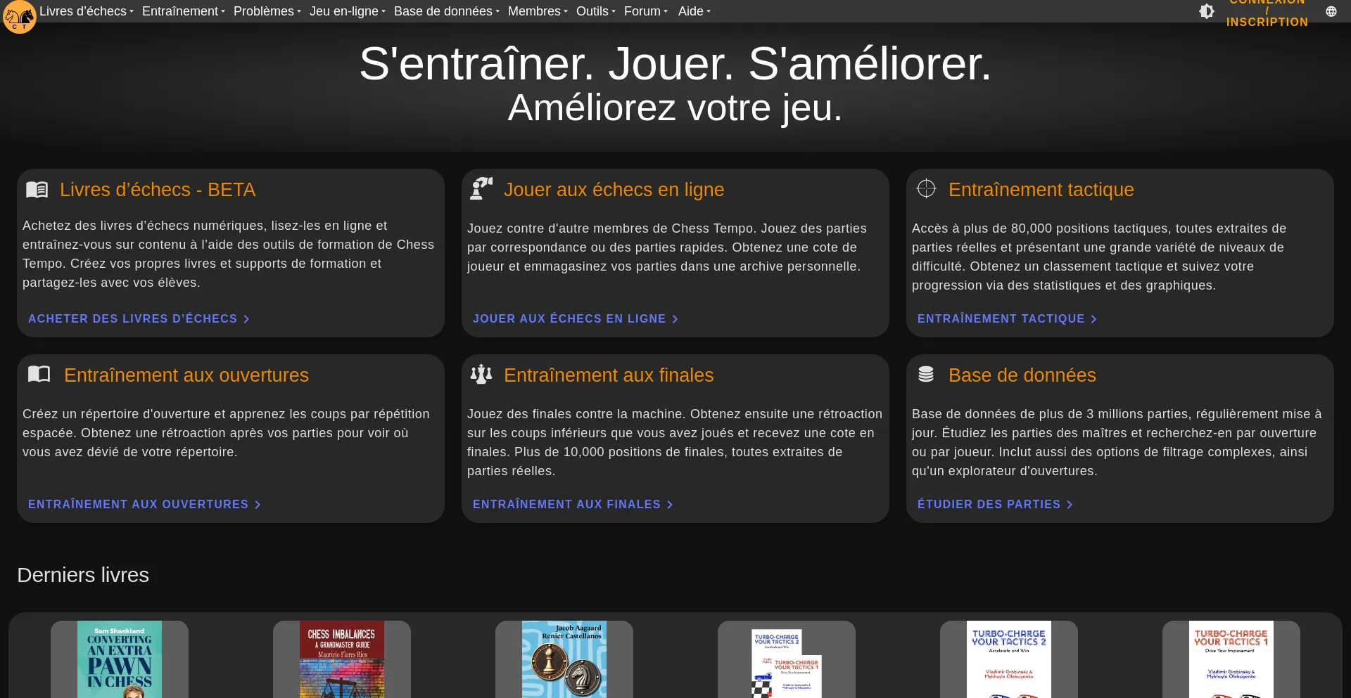 Website screenshot of Fr.chesstempo.com