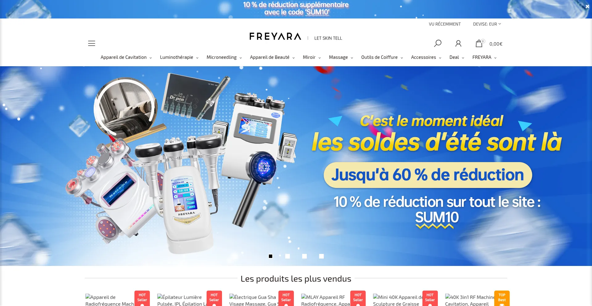 Website screenshot of Fr.freyara.com