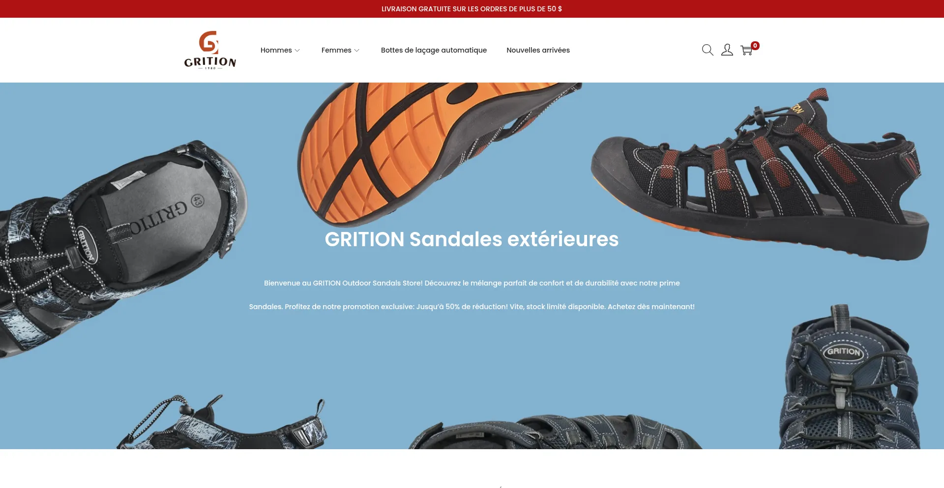 Website screenshot of Fr.gritionon.shop