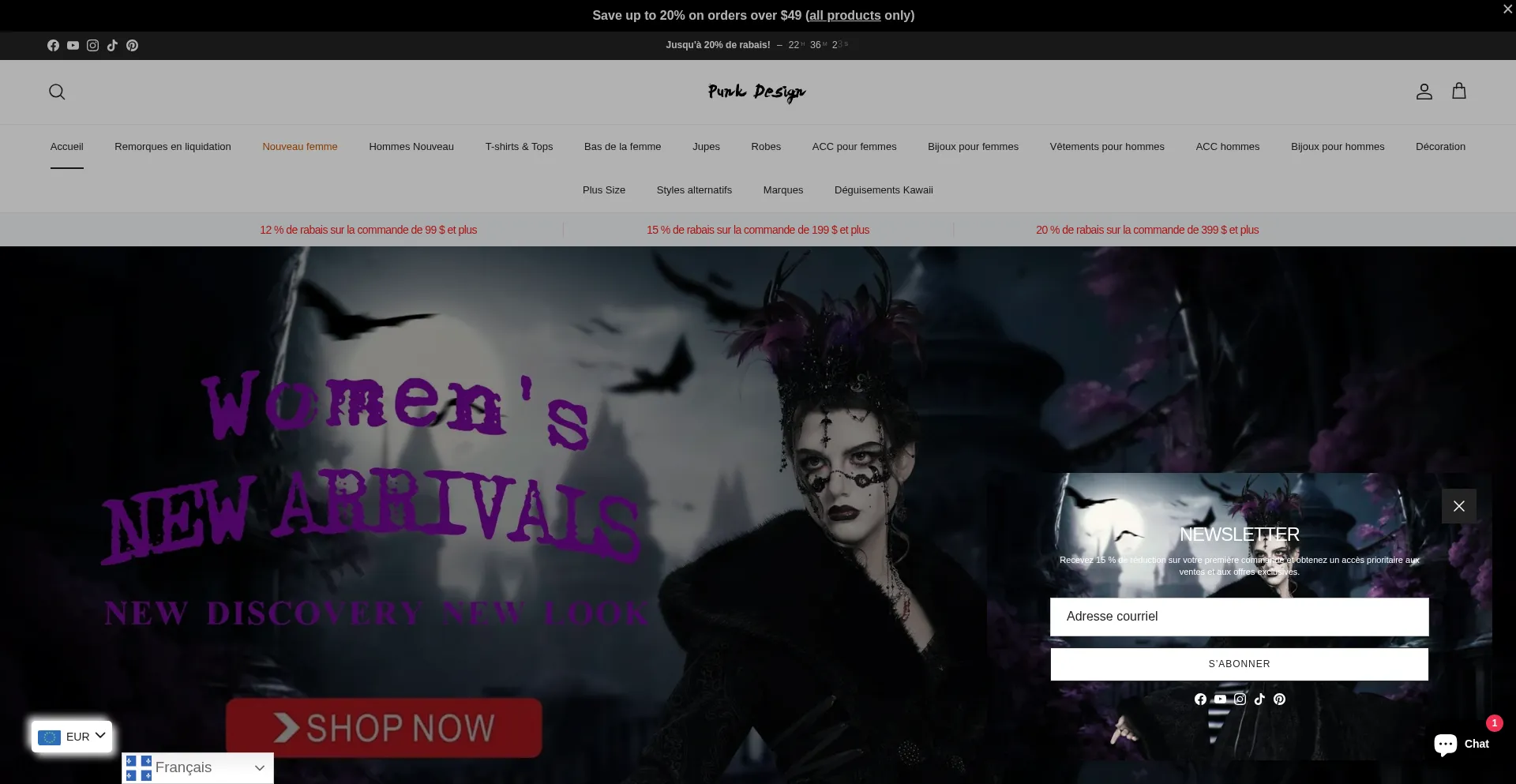 Website screenshot of Fr.punkdesign.shop