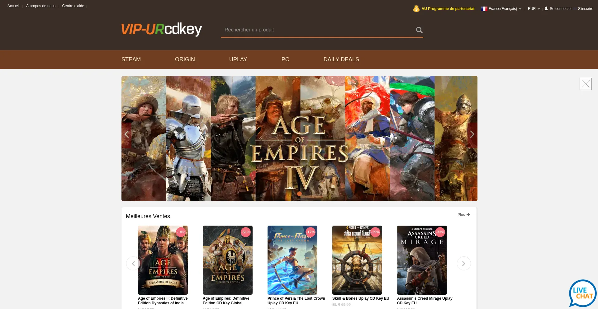 Website screenshot of Fr.vip-urcdkey.com