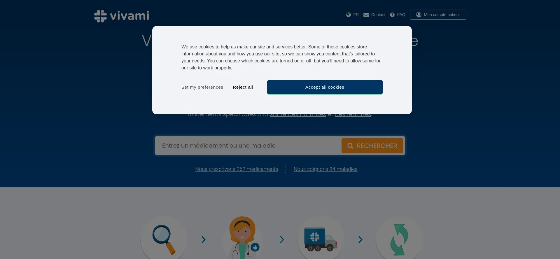 Website screenshot of Fr.vivami.co