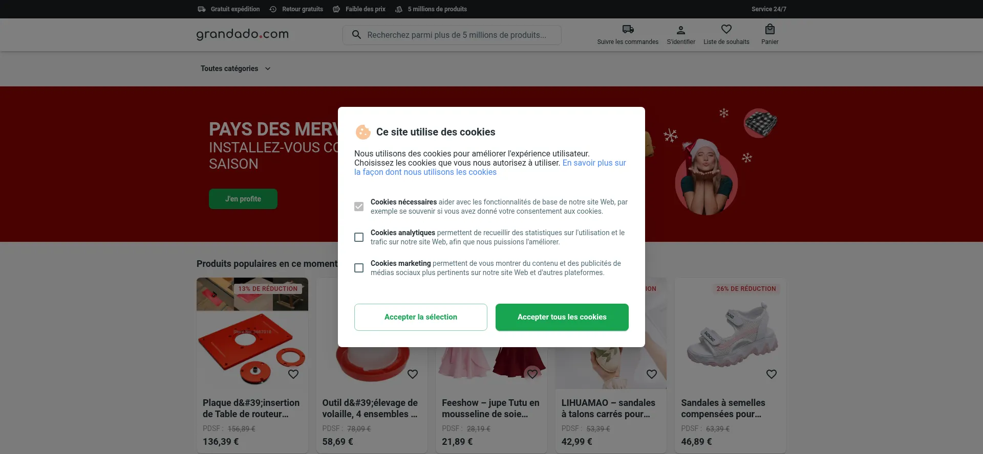 Website screenshot of Fra.grandado.com