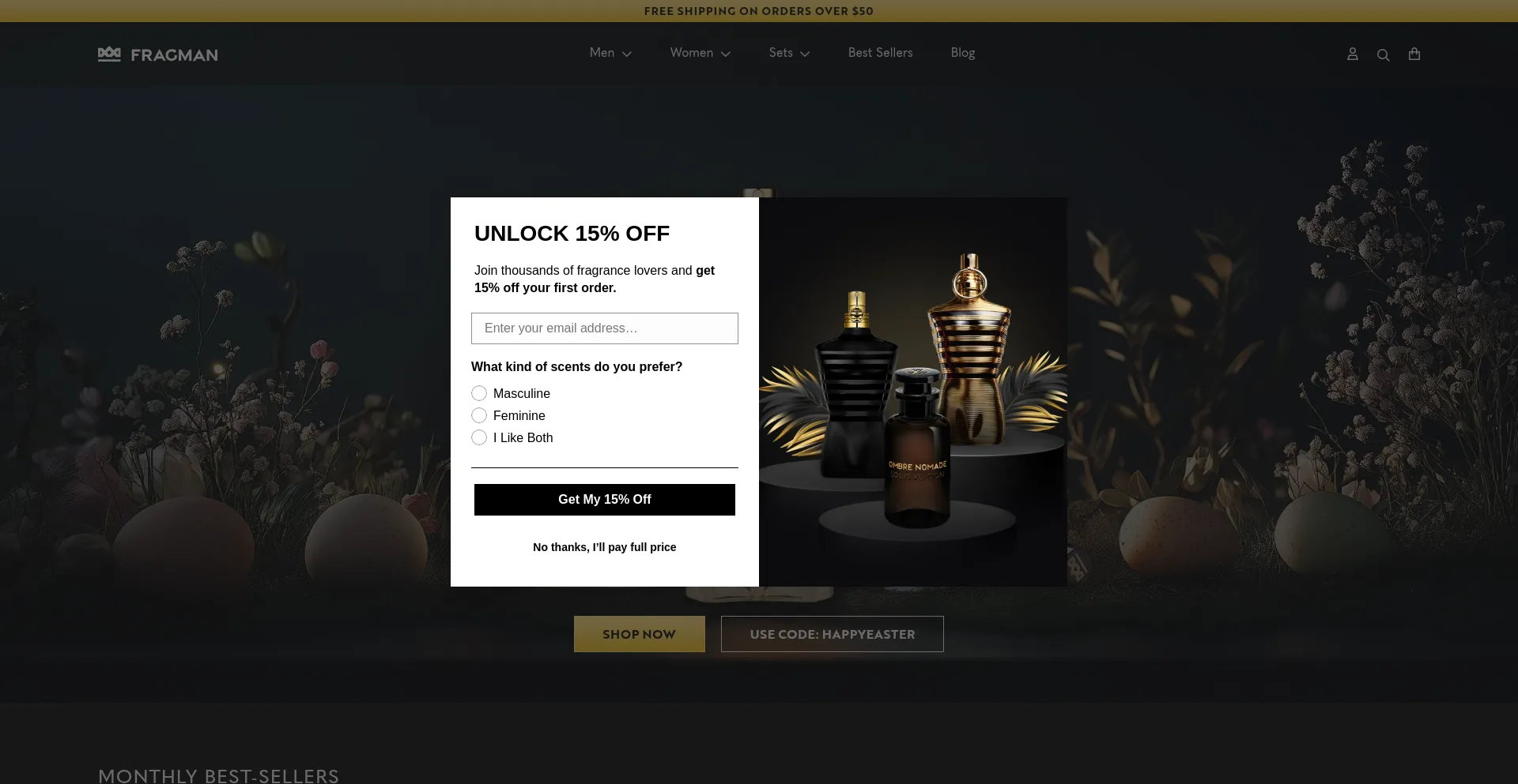 Website screenshot of Fragman.com