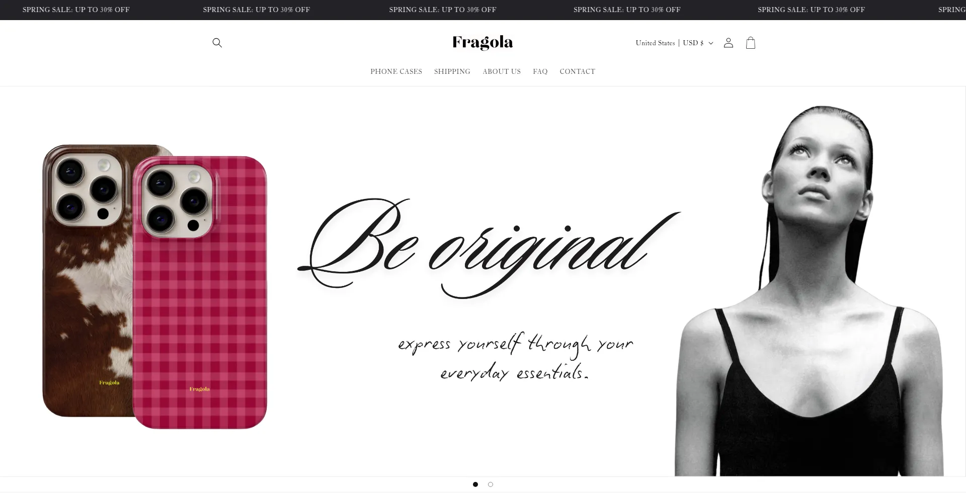 Website screenshot of Fragolabrand.com