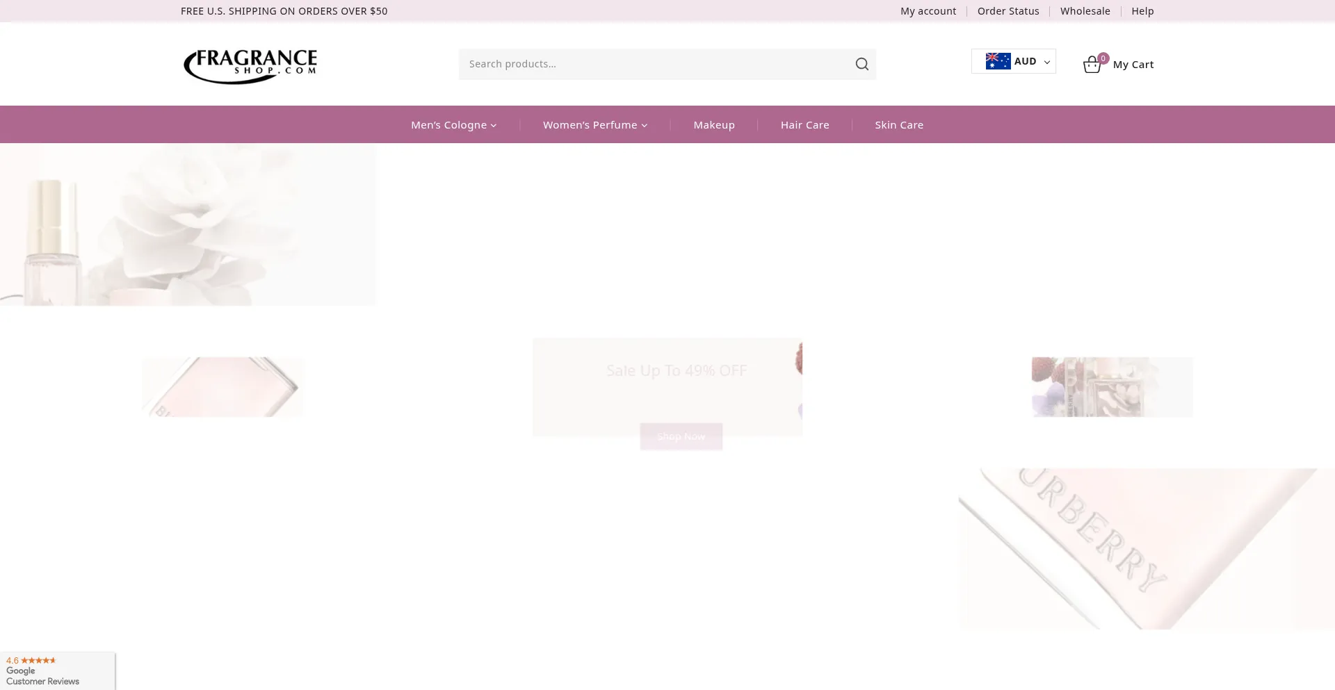 Website screenshot of Fragranceshop.com