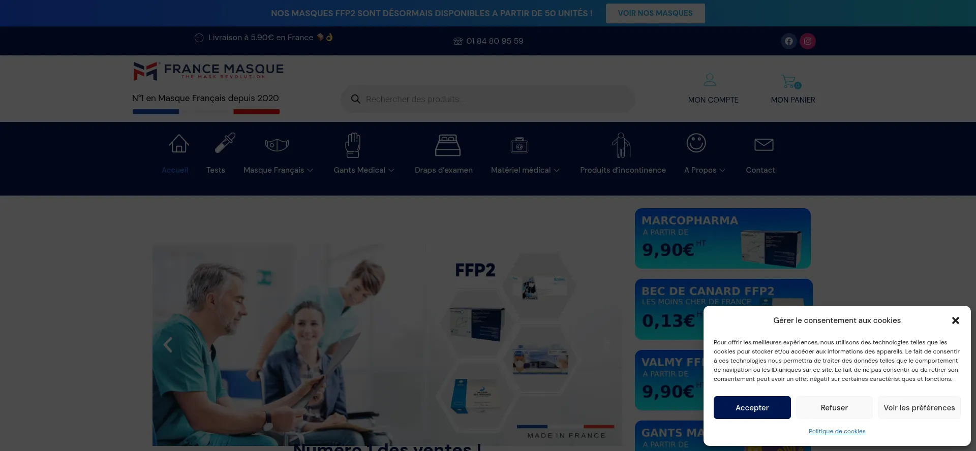 France-masque.fr Screenshot