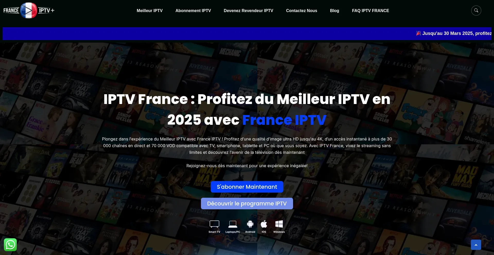 Website screenshot of Franceiptv1.com