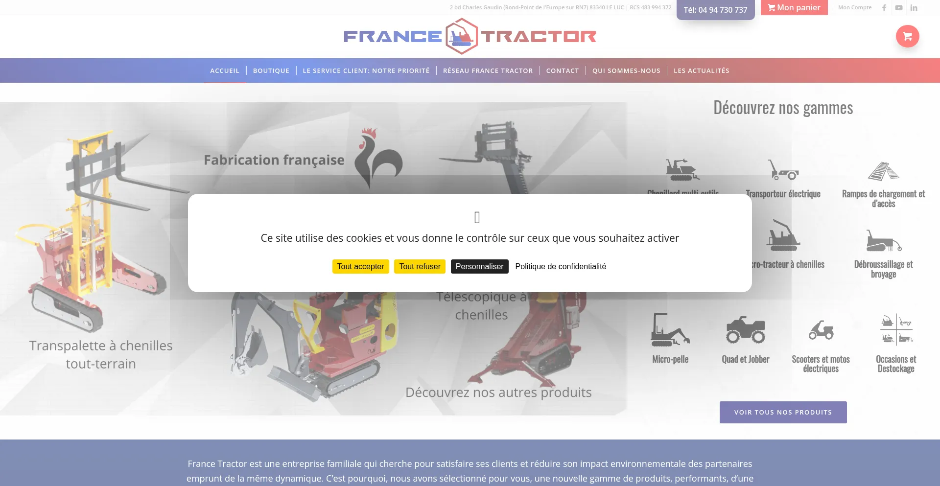Website screenshot of Francetractor.fr