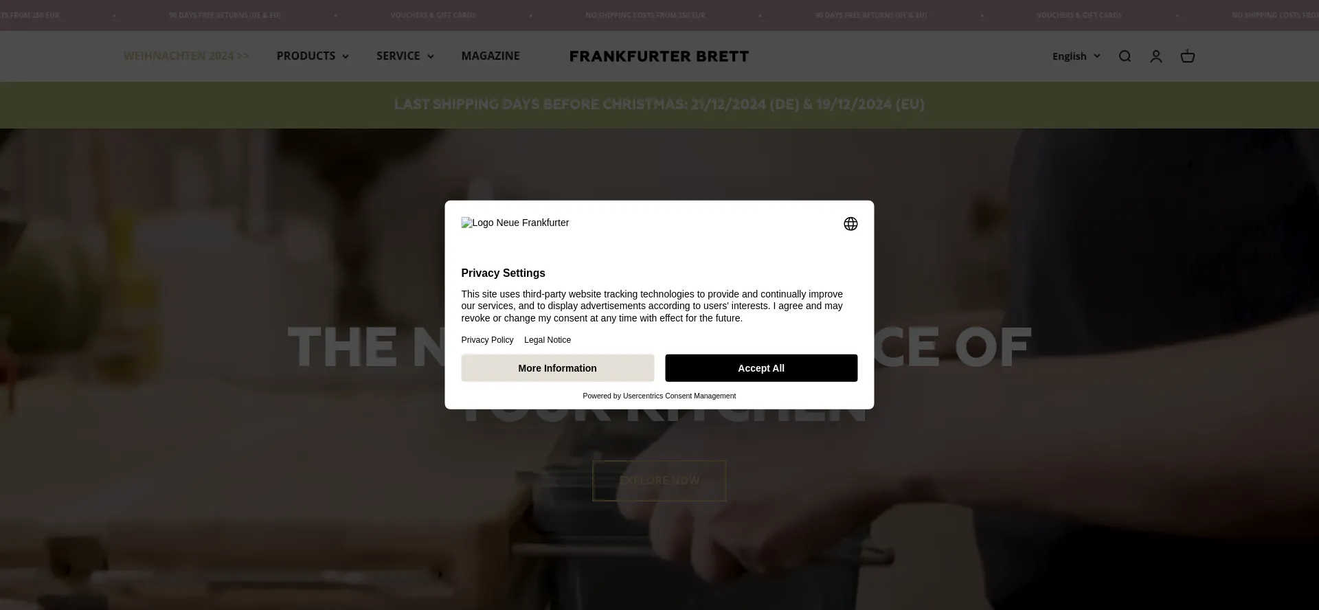 Website screenshot of Frankfurter-brett.de