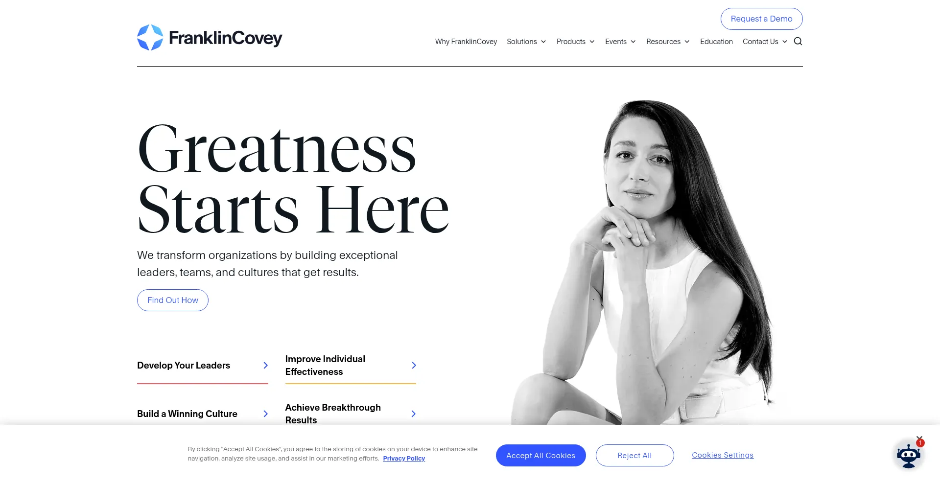 Website screenshot of Franklincovey.com