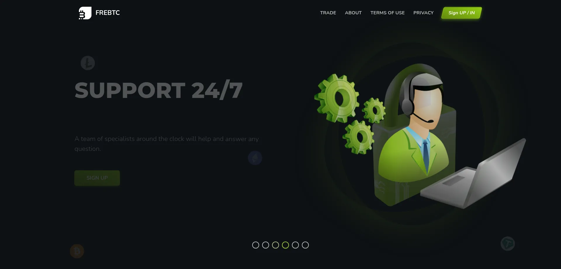 Website screenshot of Frebtc.com