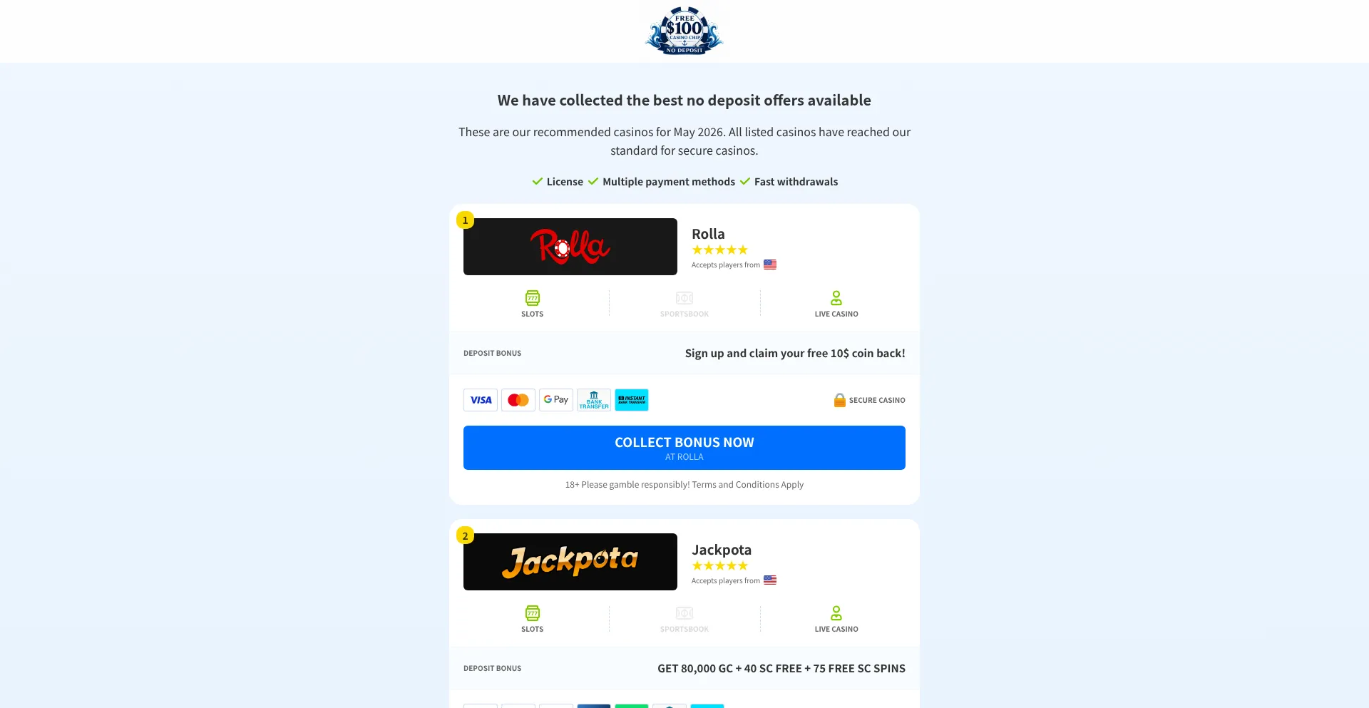 Free100casinochipnodeposit.site