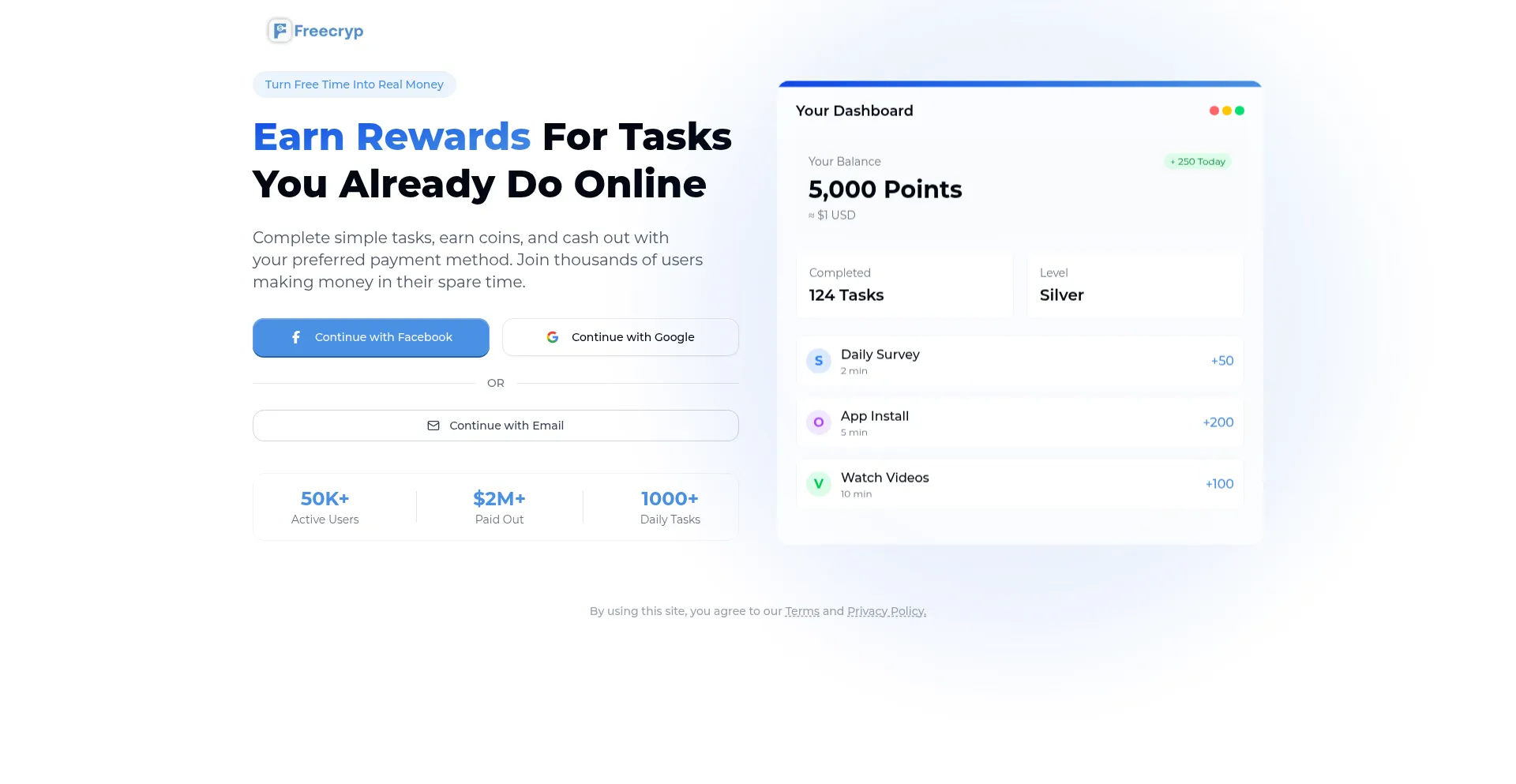 Website screenshot of Freecryp.com