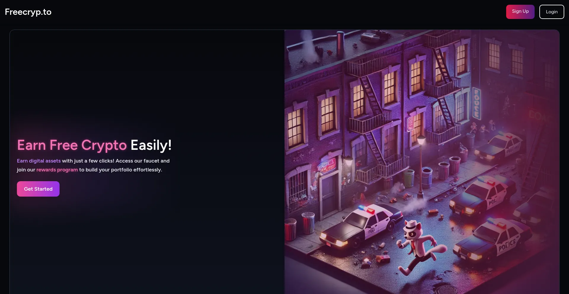 Website screenshot of Freecryp.to