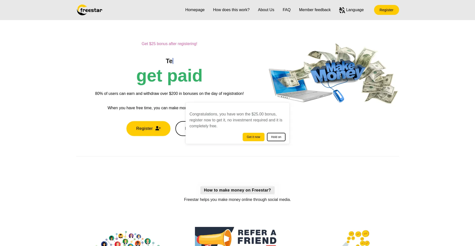 Website screenshot of Freedcastar.top