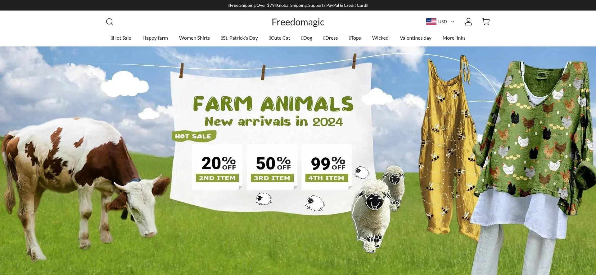 Website screenshot of Freedomagic.com