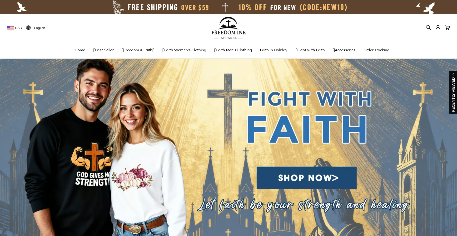 Freedominkapparel.com Screenshot