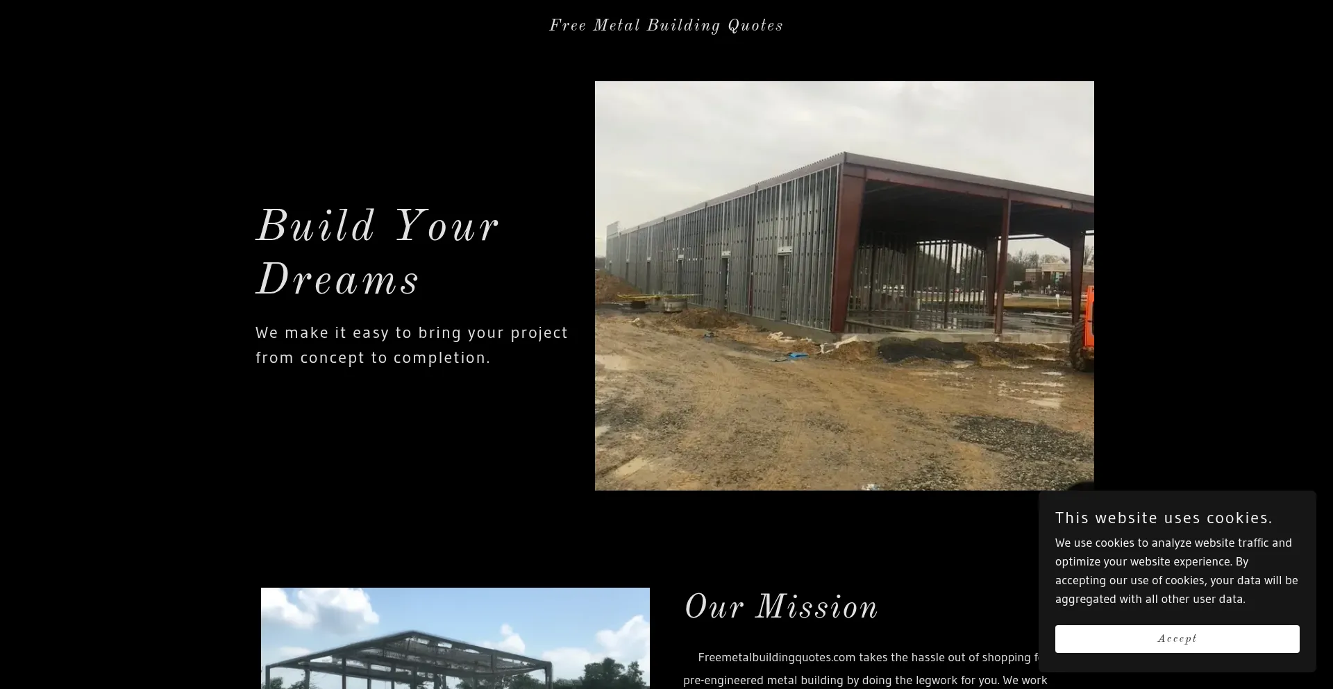 Freemetalbuildingquotes.com Screenshot