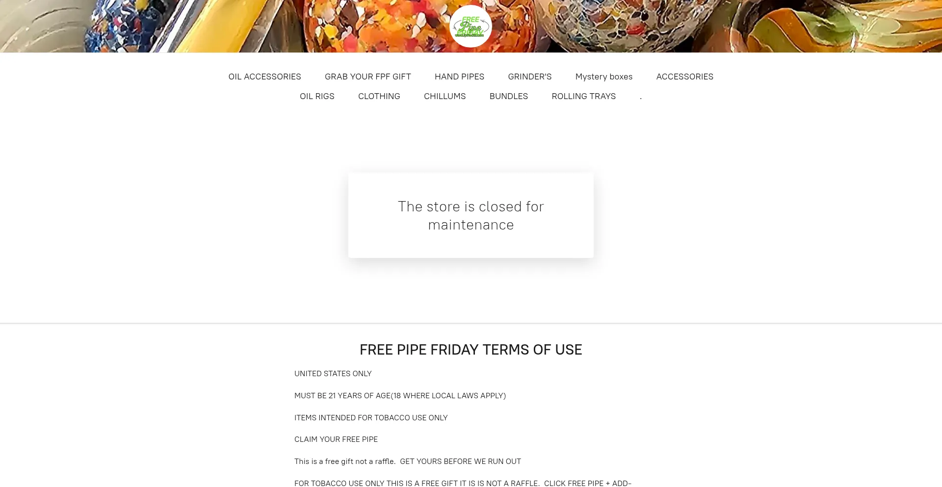 Website screenshot of Freepipefriday.net