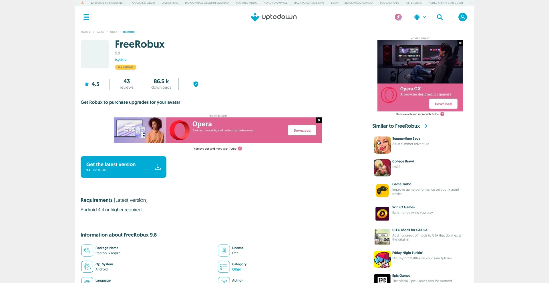 Is Freerobux.en.uptodown.com Safe?