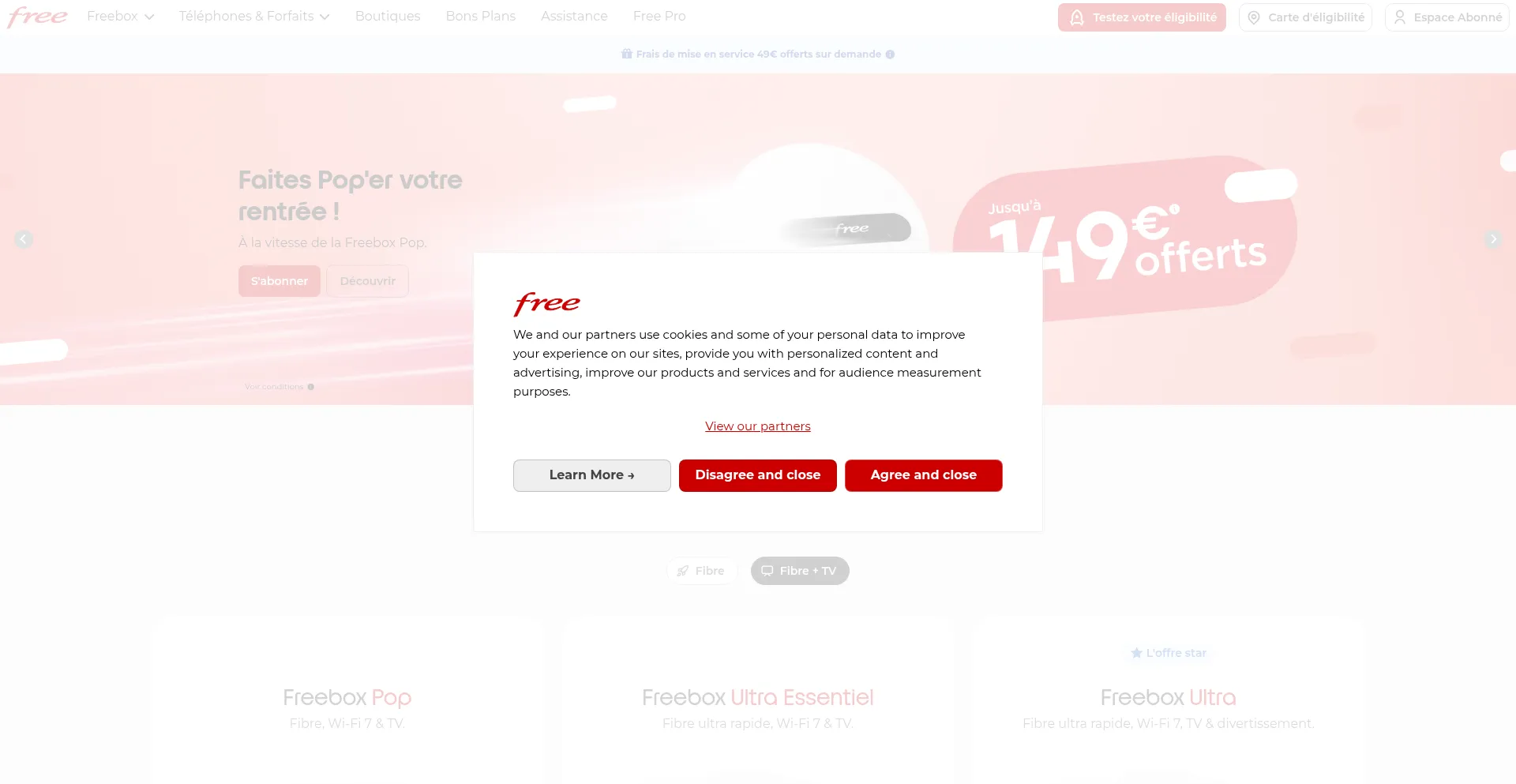 Website screenshot of Freetelecom.fr