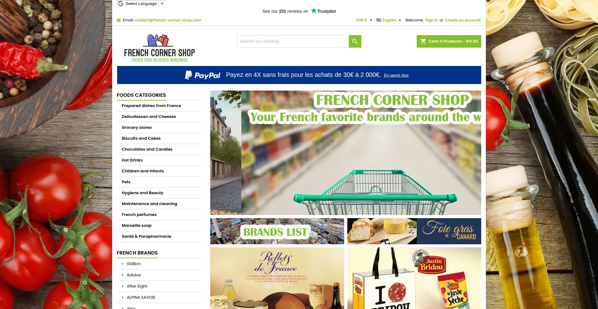 French-corner-shop.com Screenshot