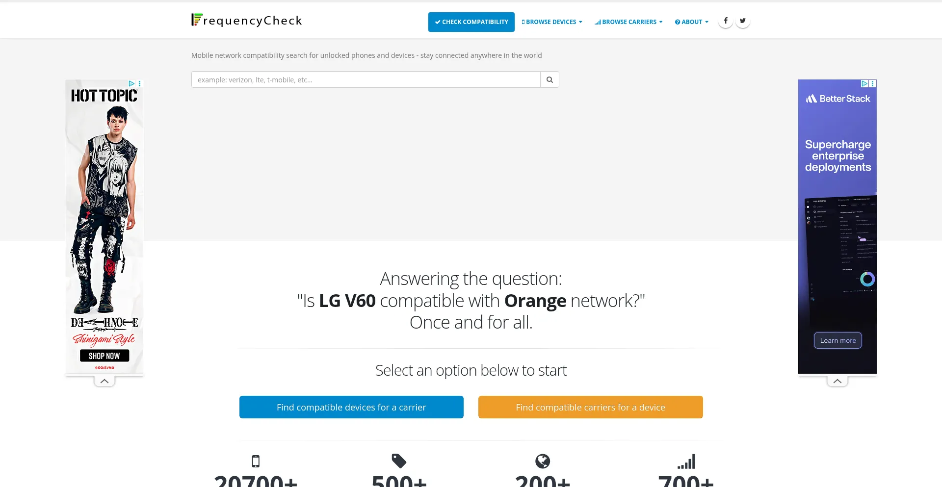 Frequencycheck.com Screenshot