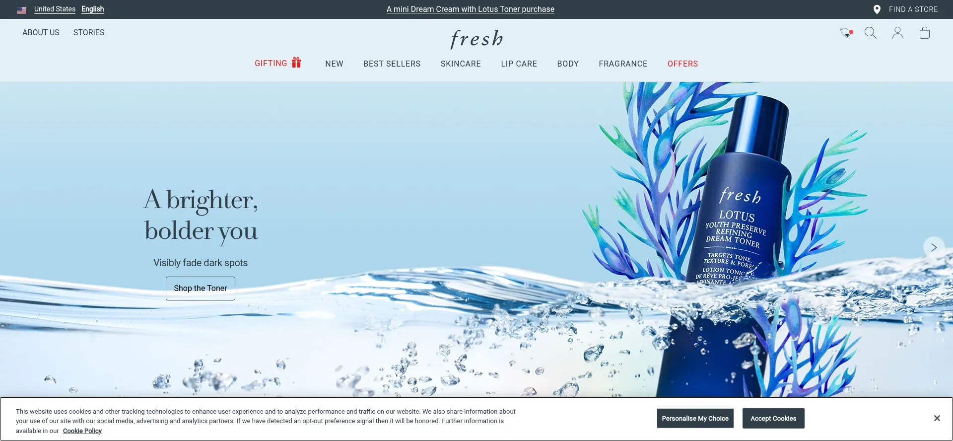 Website screenshot of Fresh.com