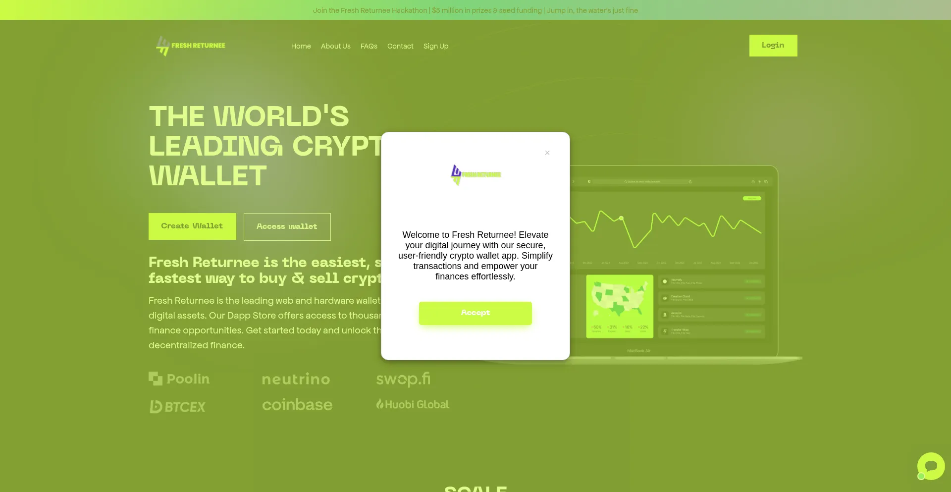 Website screenshot of Freshreturnee.com