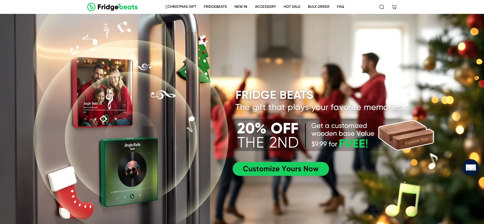 Website screenshot of Fridgebeats.com