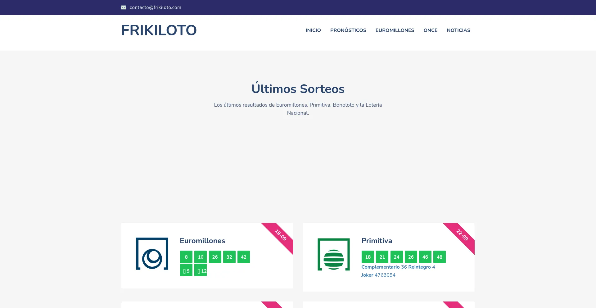 Frikiloto.com Screenshot