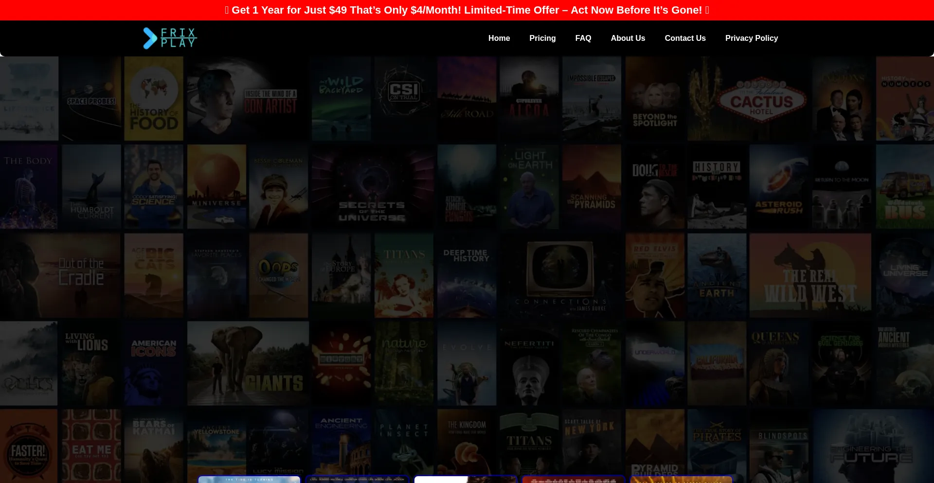Website screenshot of Frixplay.net