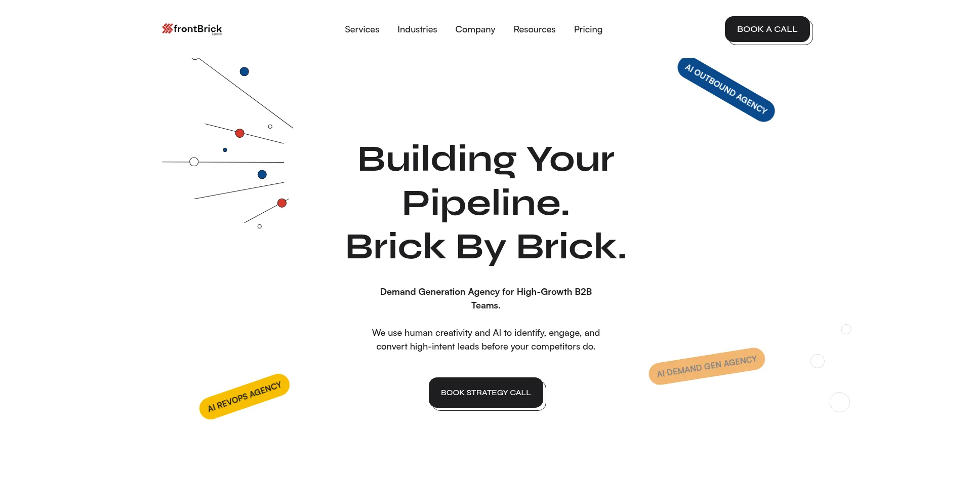 Website screenshot of Frontbrick.io