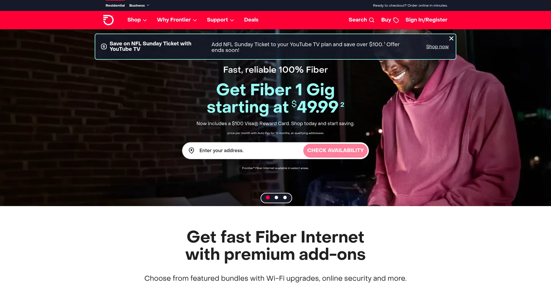 Frontier.com Screenshot
