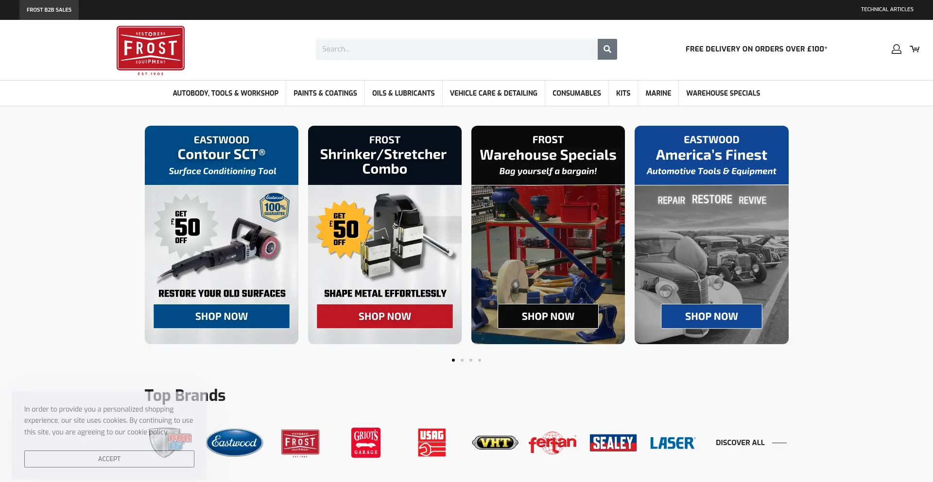 Website screenshot of Frost.co.uk