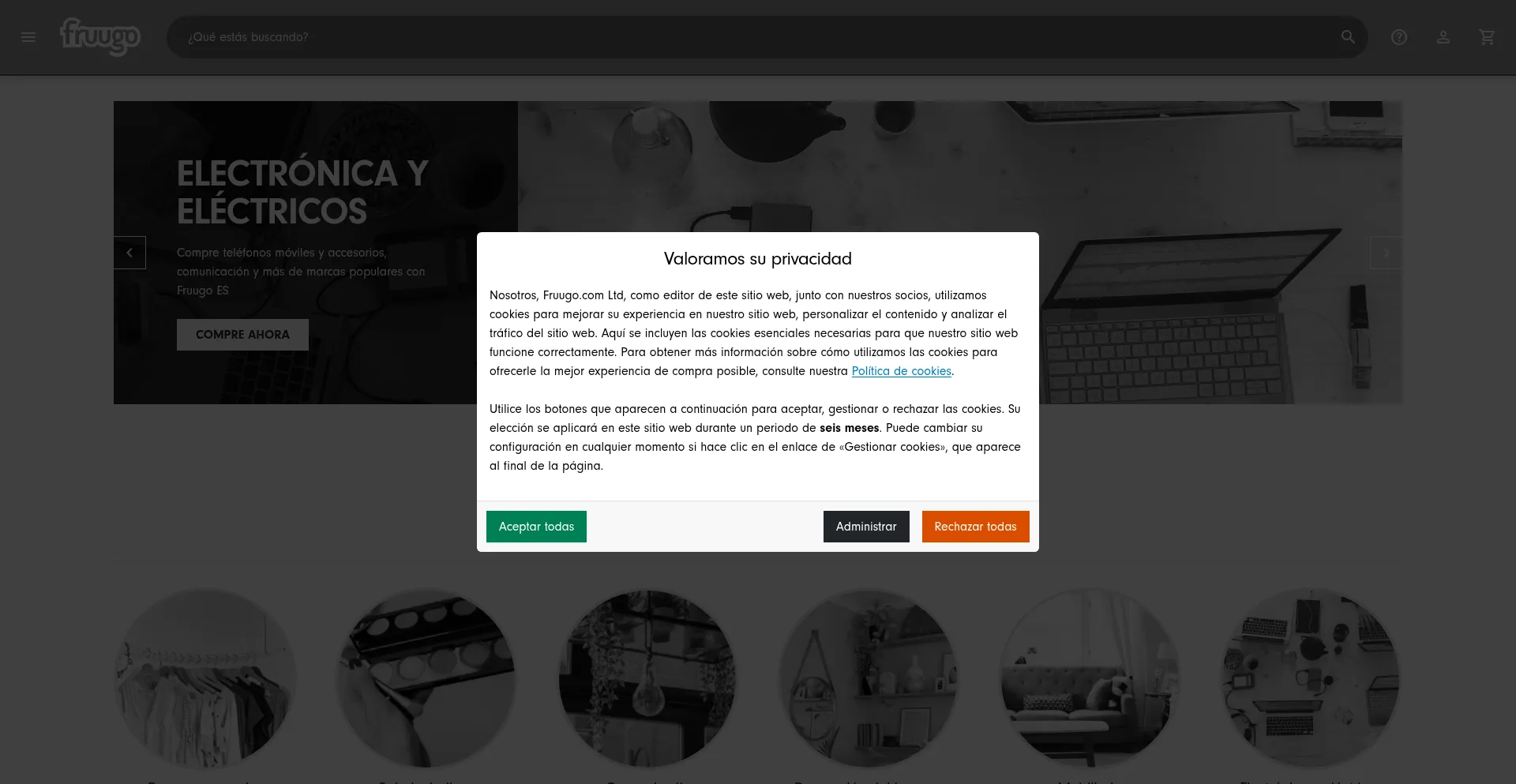 Website screenshot of Fruugo.es