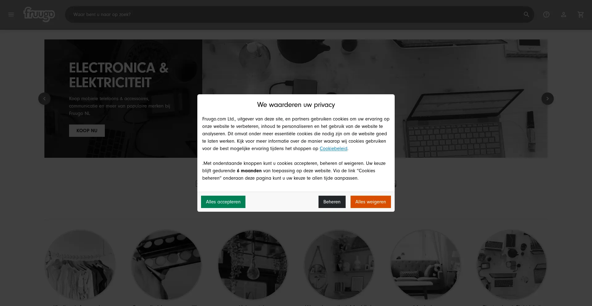 Website screenshot of Fruugo.nl
