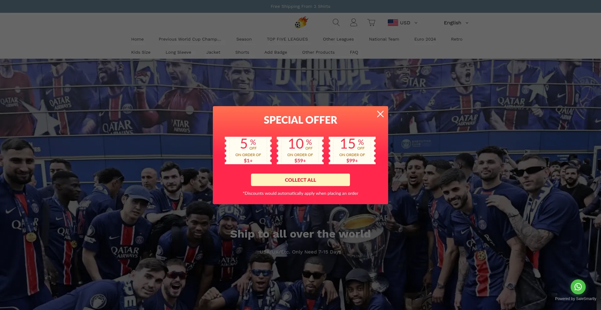 Website screenshot of Fsjersey.com