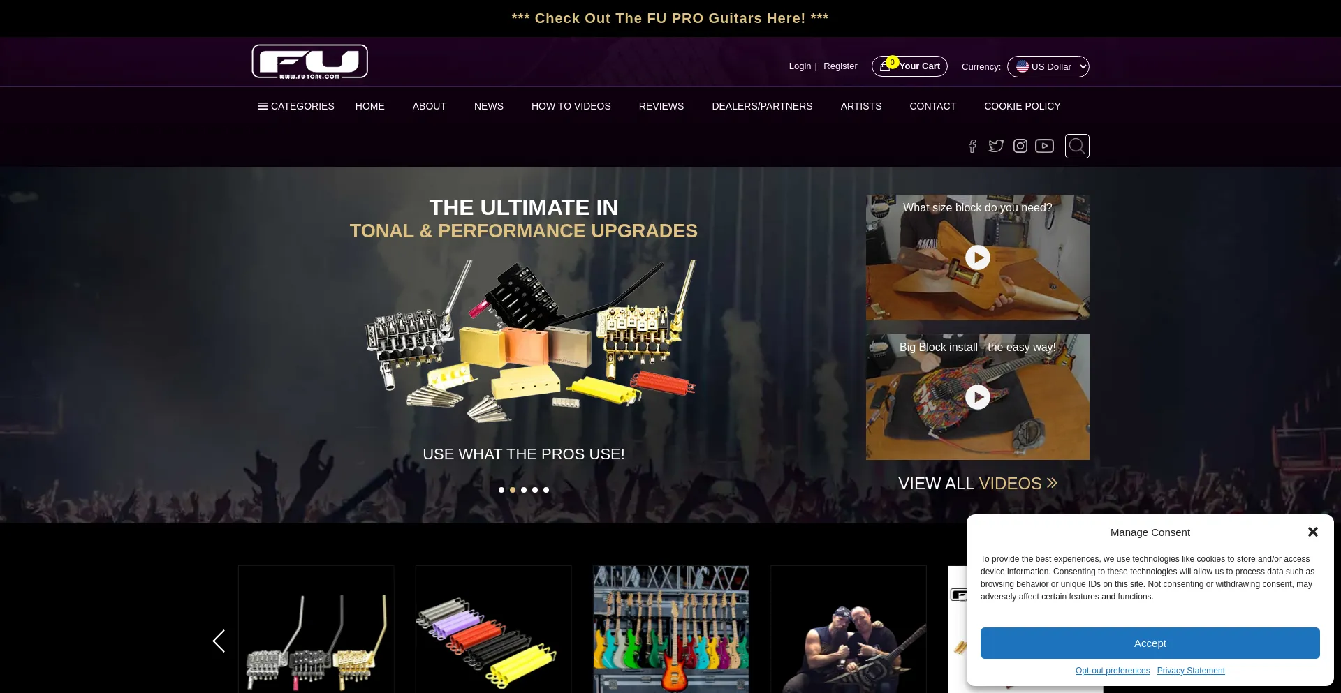 Website screenshot of Fu-tone.com