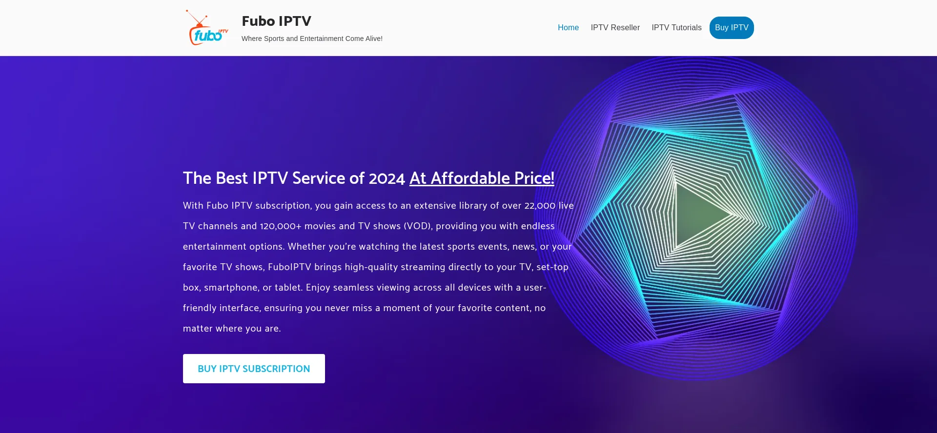 Website screenshot of Fuboiptv.online