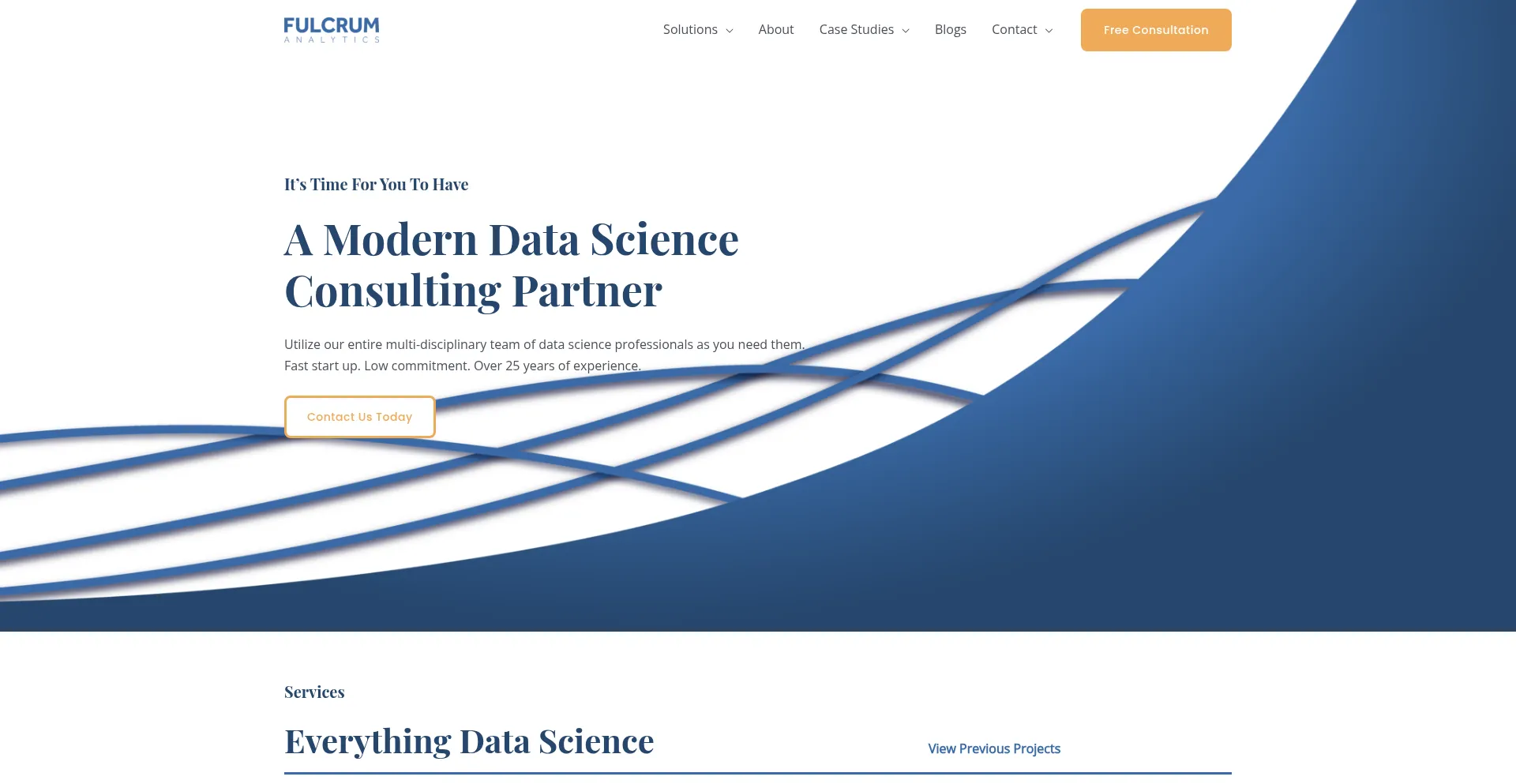 Website screenshot of Fulcrumanalytics.com