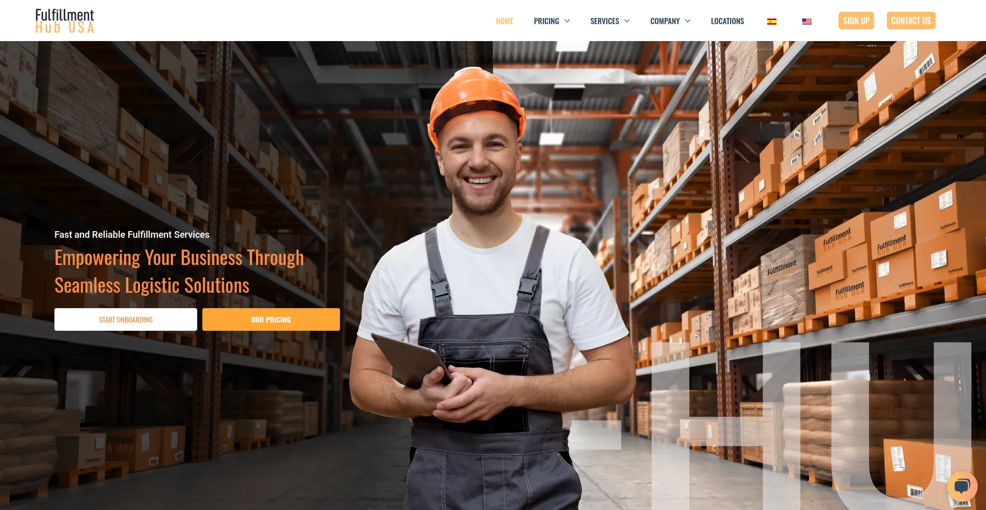 Website screenshot of Fulfillmenthubusa.com