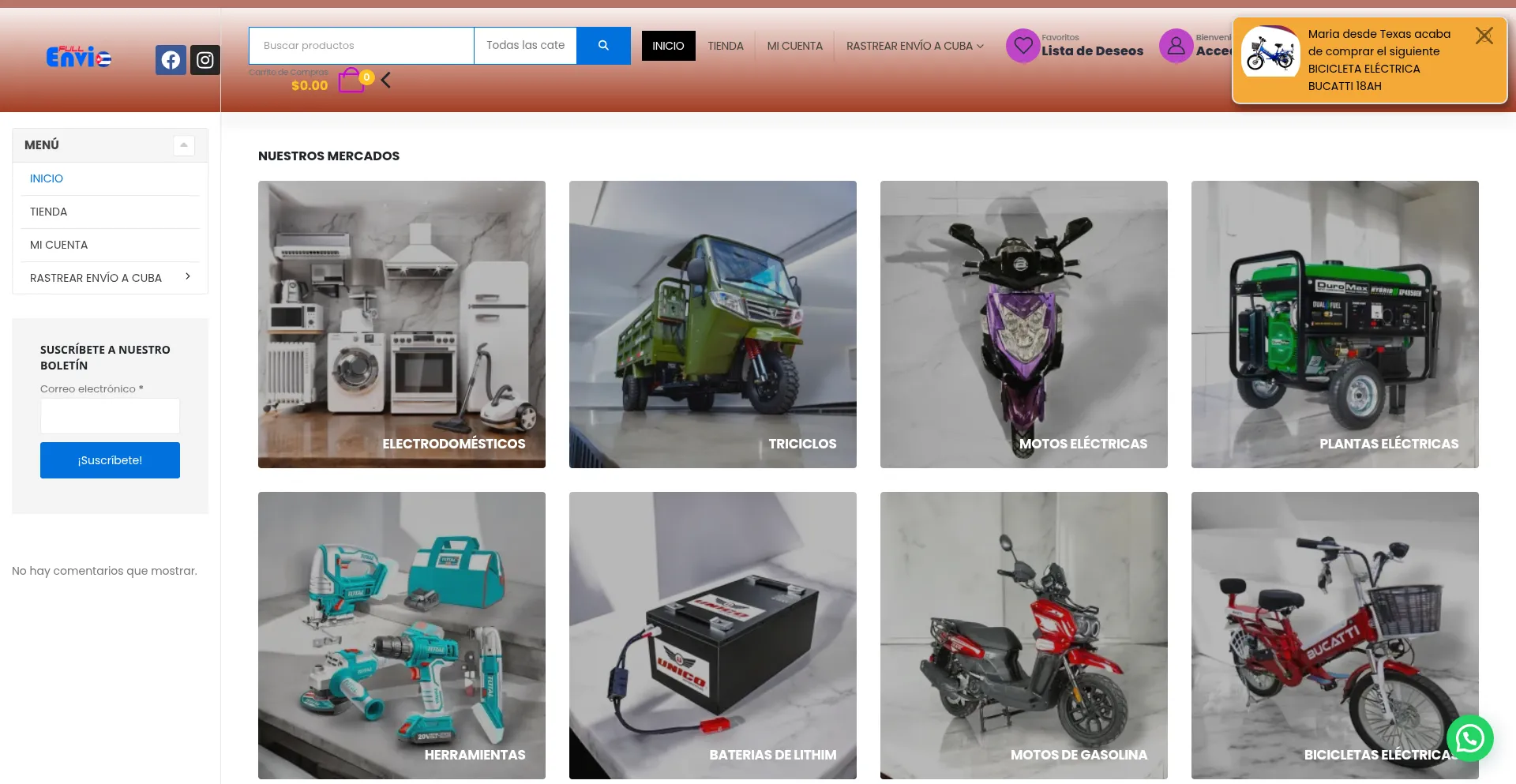Website screenshot of Full-envio.com