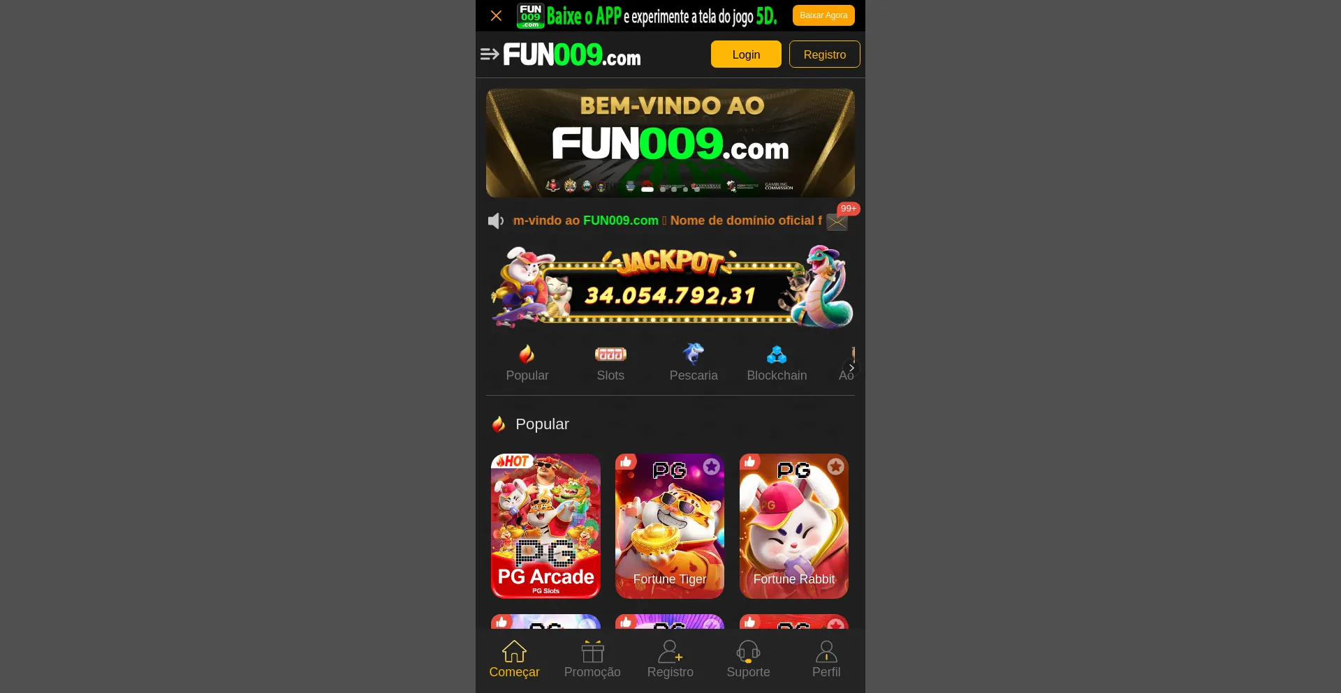 Website screenshot of Fun999.bet