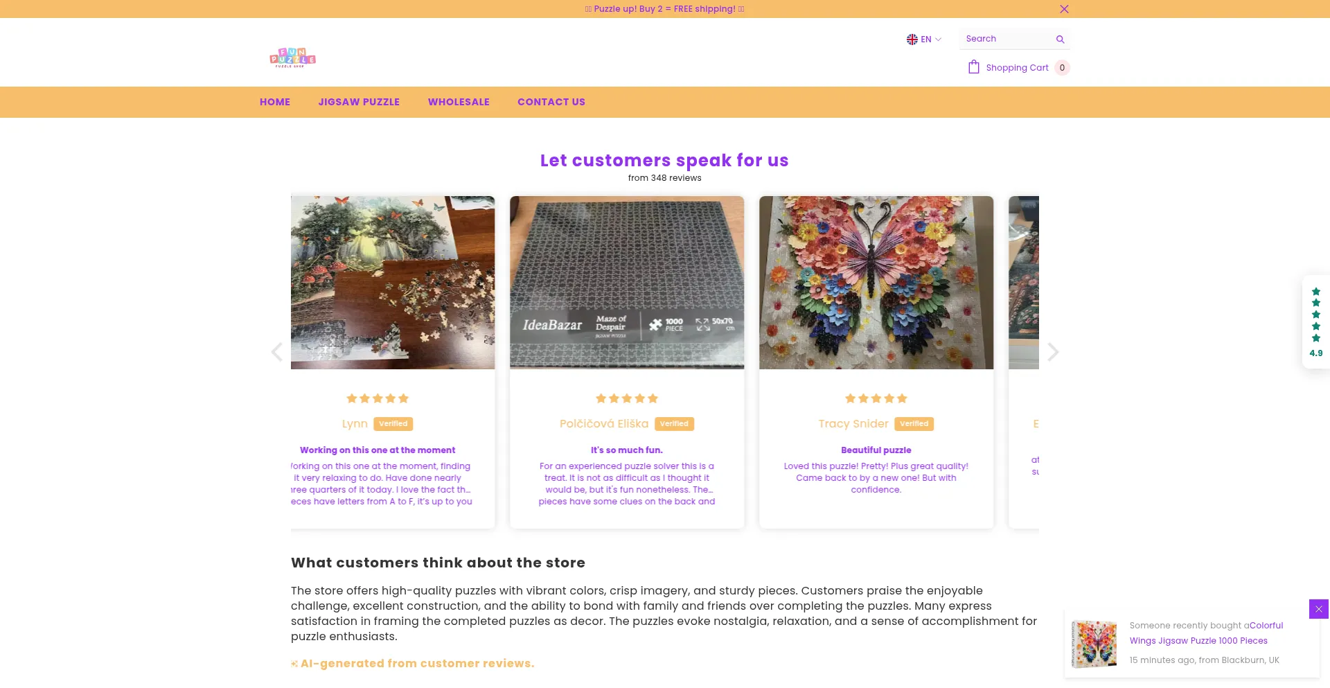 Website screenshot of Fun-puzzle.com