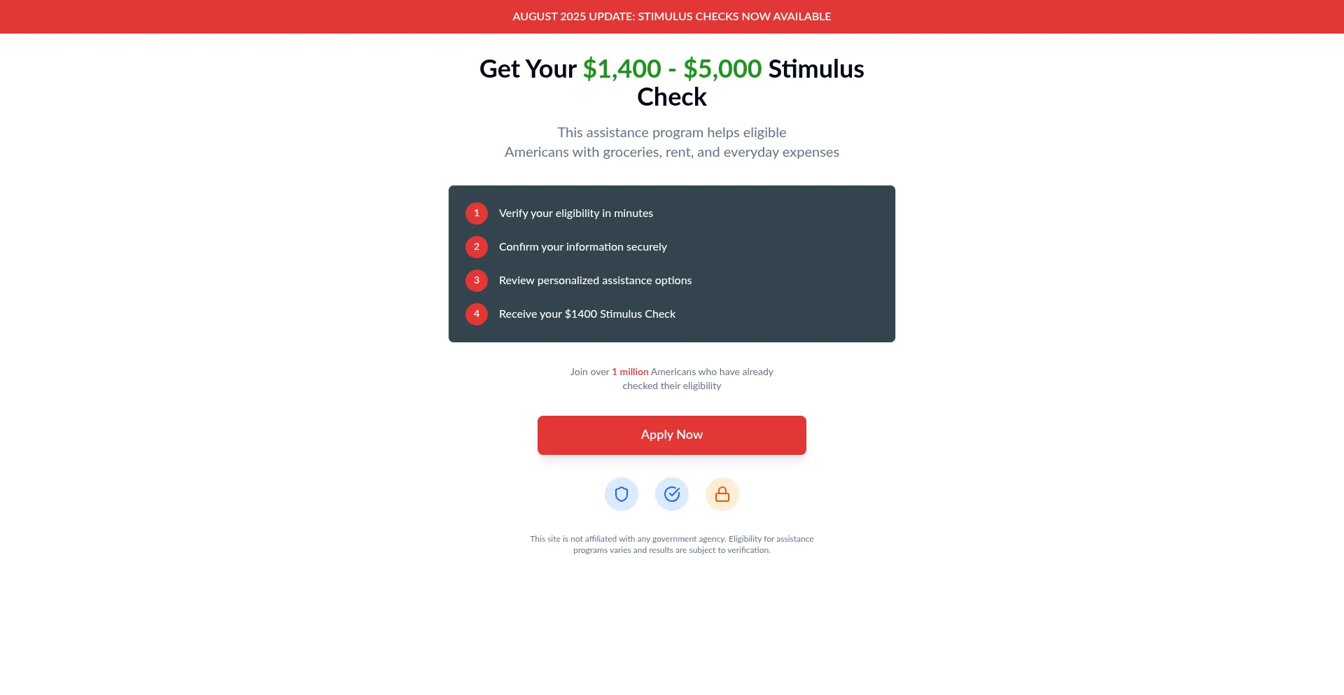 Website screenshot of Fundcheck.us
