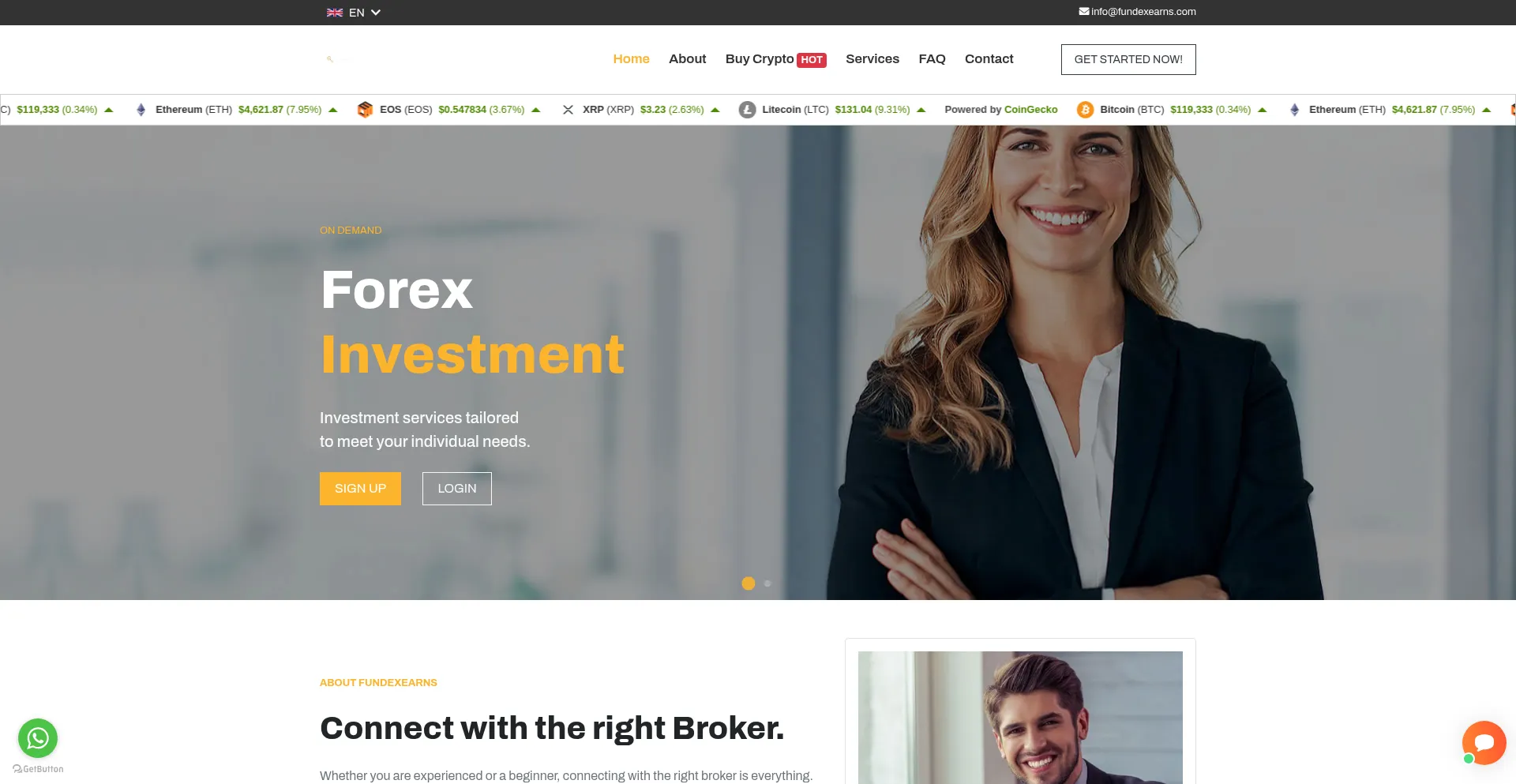 Website screenshot of Fundexearns.com