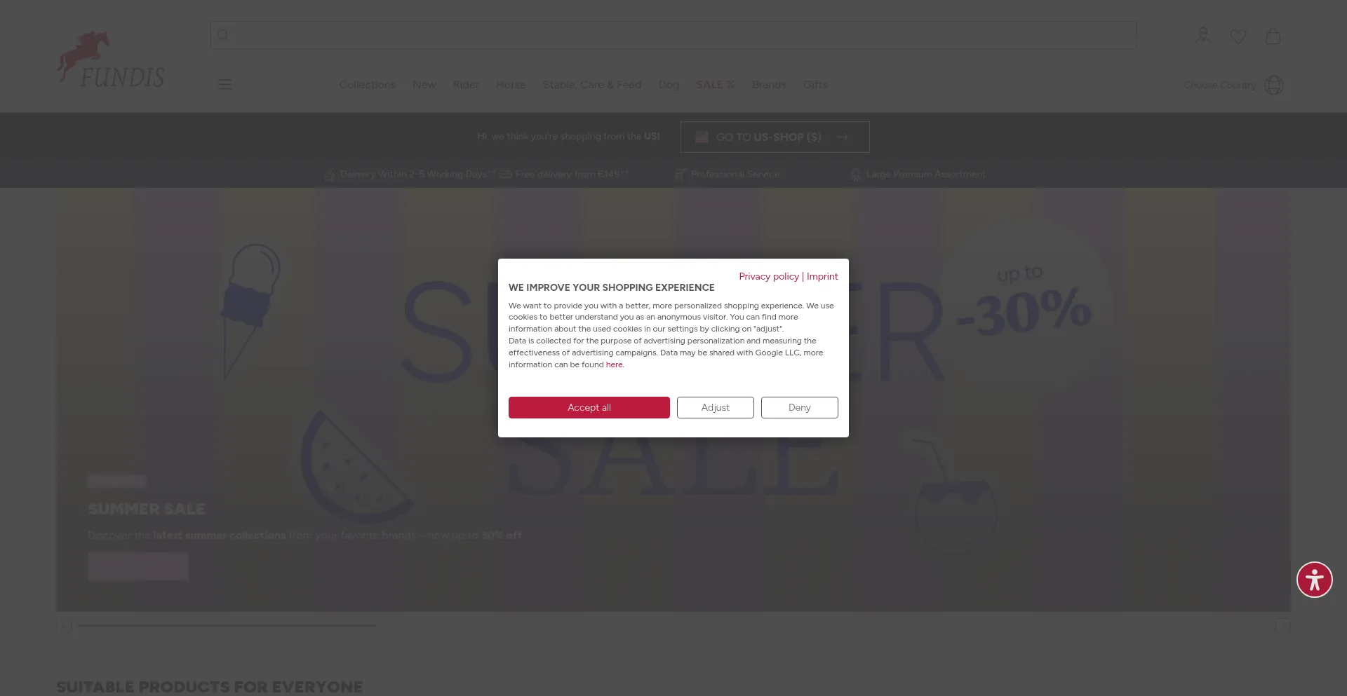 Website screenshot of Fundis-equestrian.com