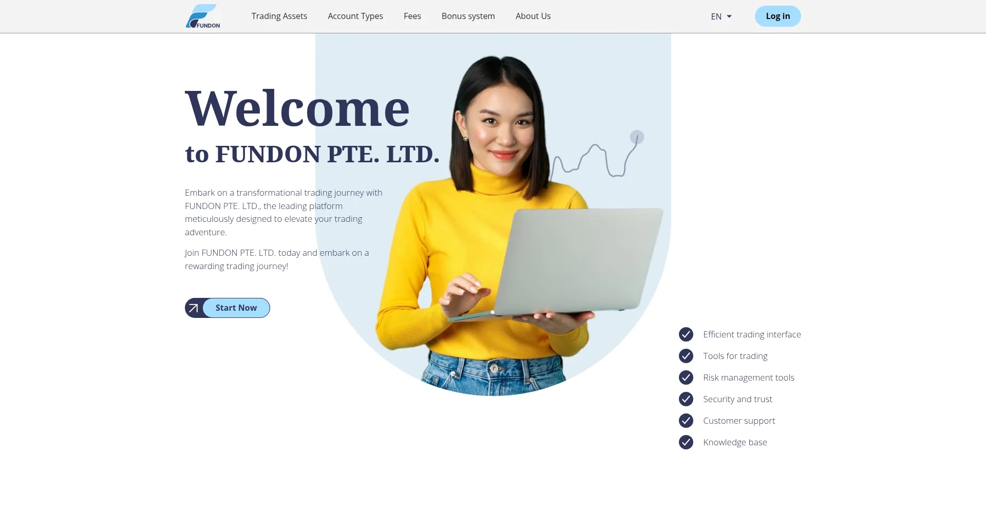 Website screenshot of Fundon-pte.net